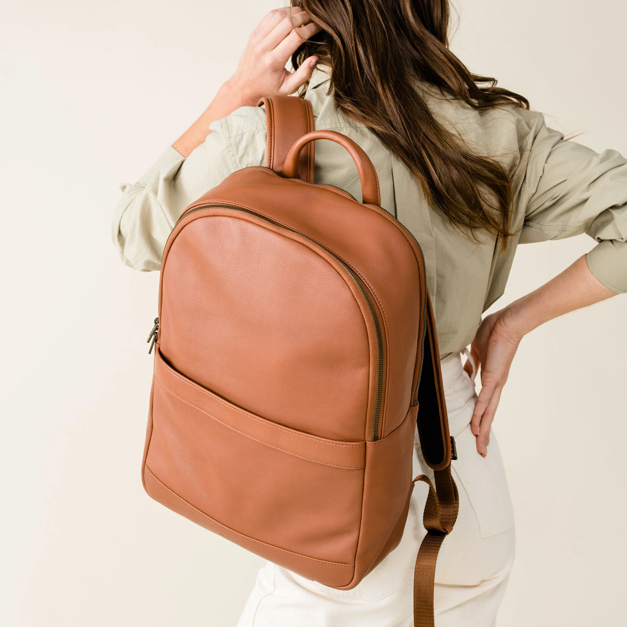 Alex Commuter Backpack Caramel - Image 7