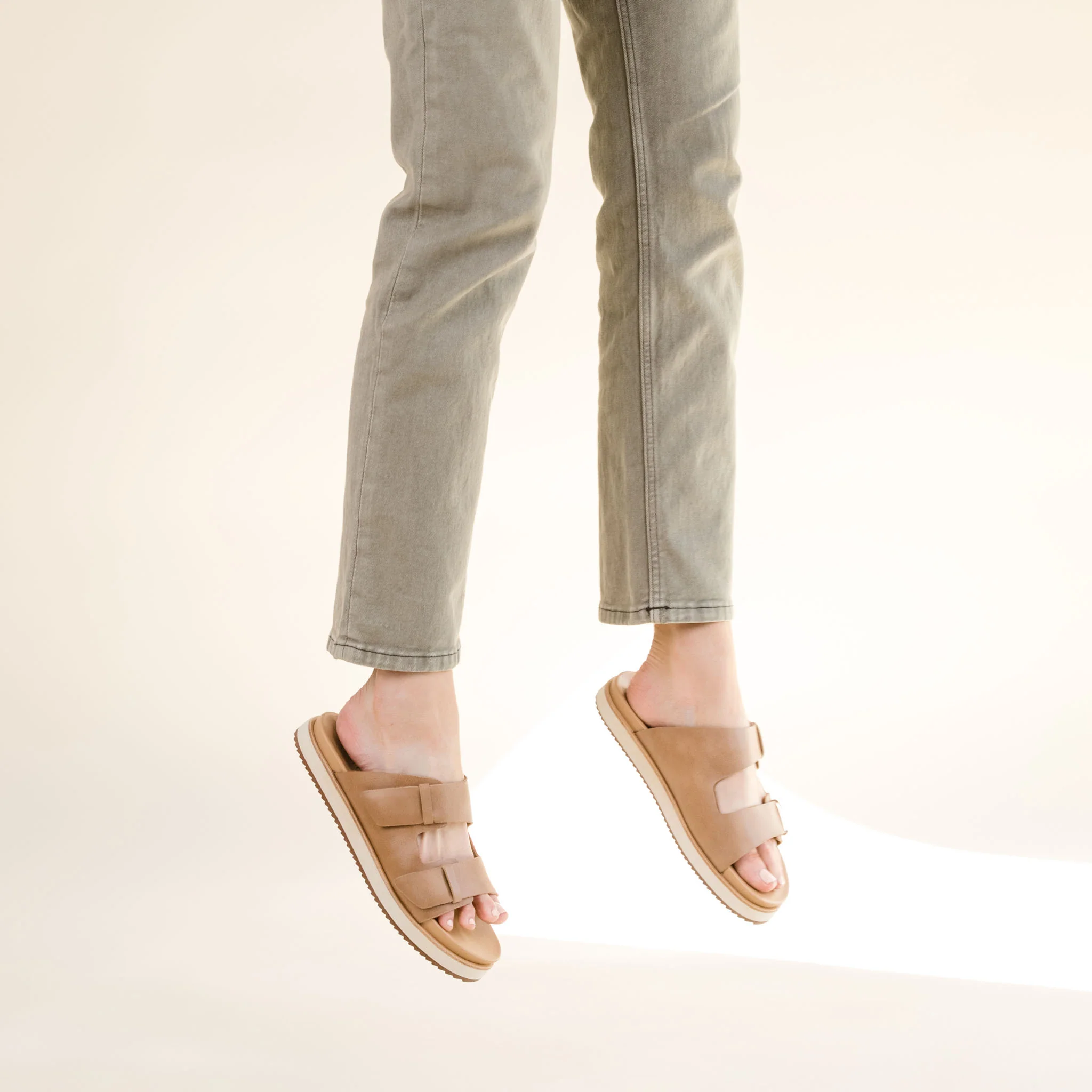 Ella Flatform Slide Almond - Image 5