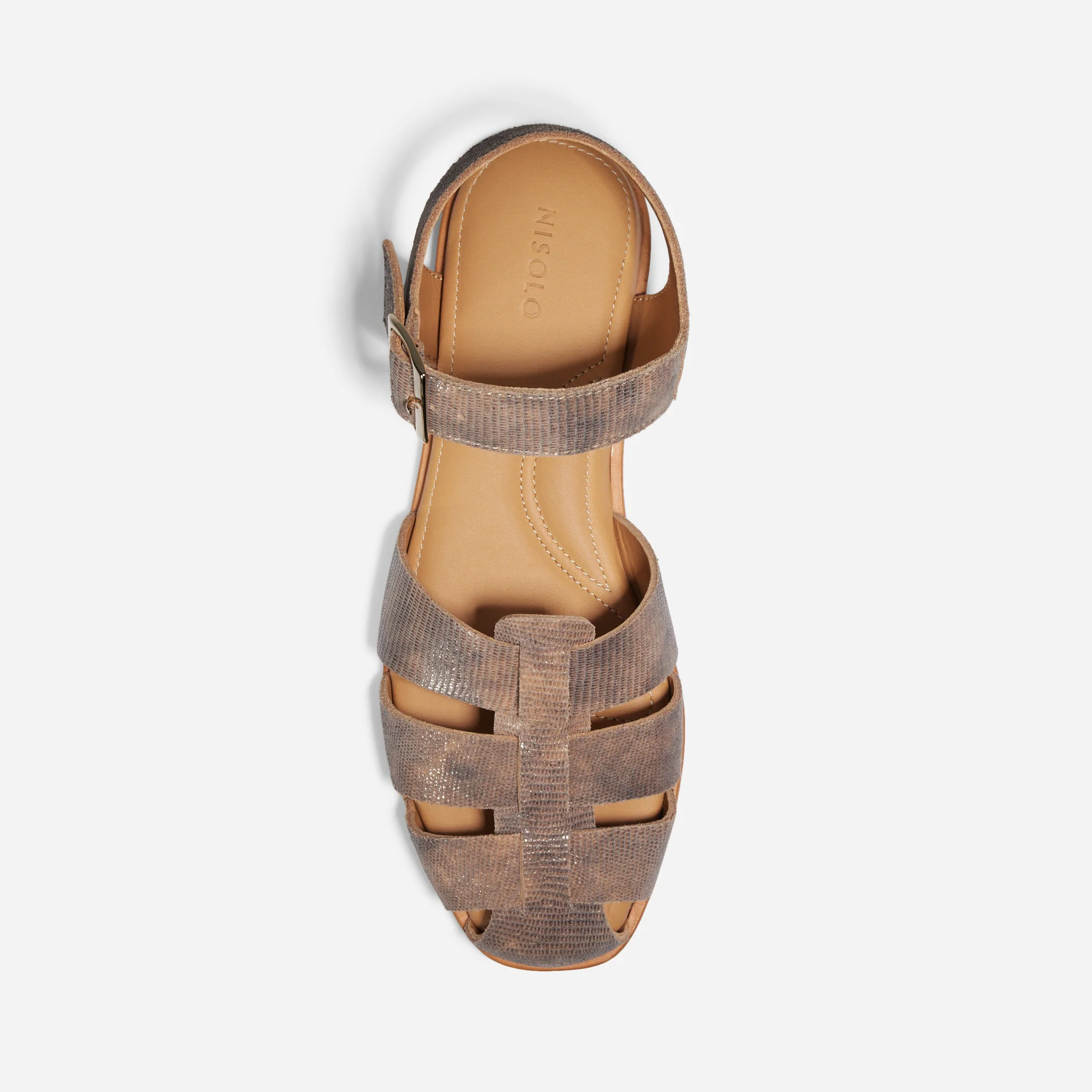 Mira Fisherman Sandal Greige Snake - Image 3