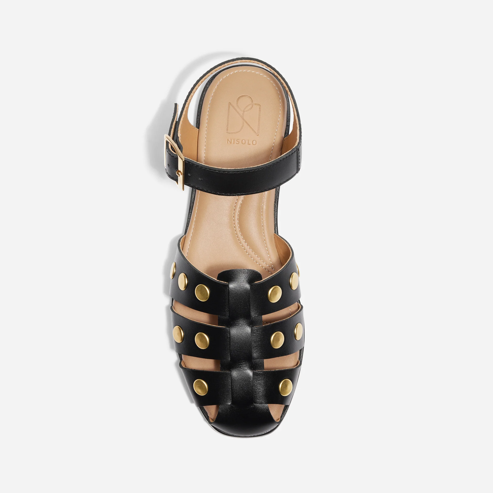Mira Studded Fisherman Sandal Black - Image 2